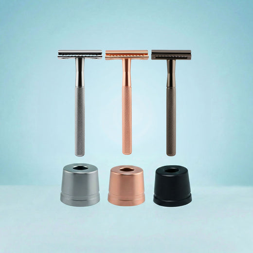 Safety Razor + Holder + Blades | 3 colors