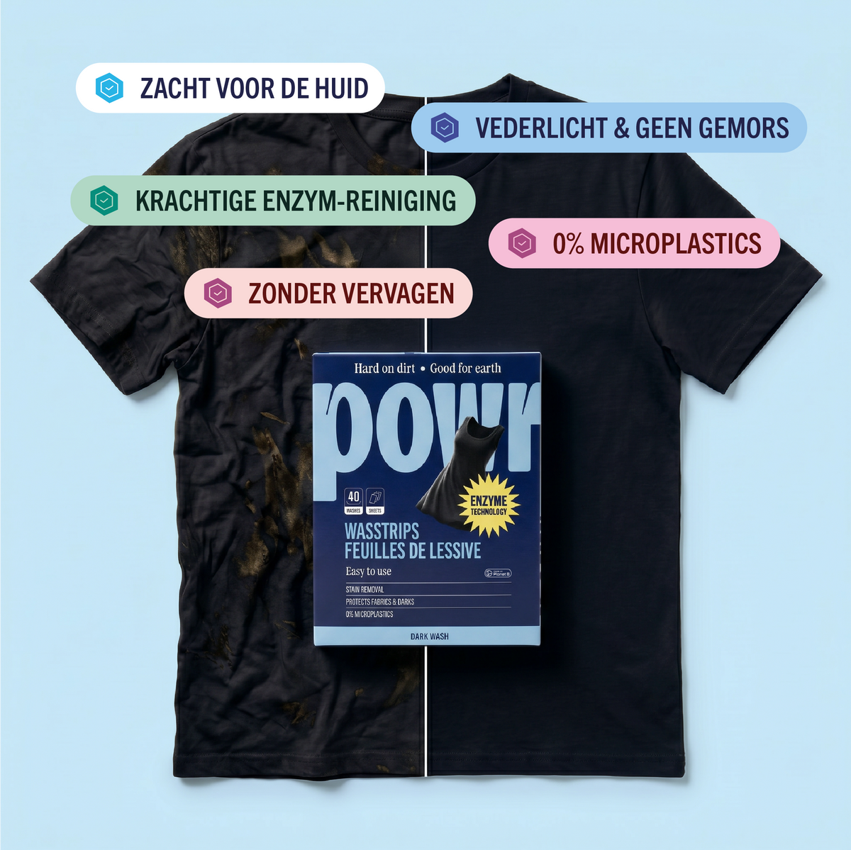 POWR Feuilles de lessive linge foncé